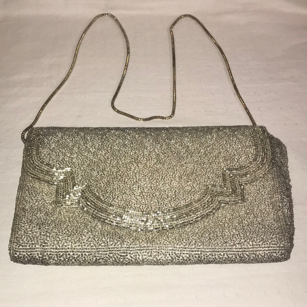 Vintage Silver Walbaeg Clutch Pouch Purse